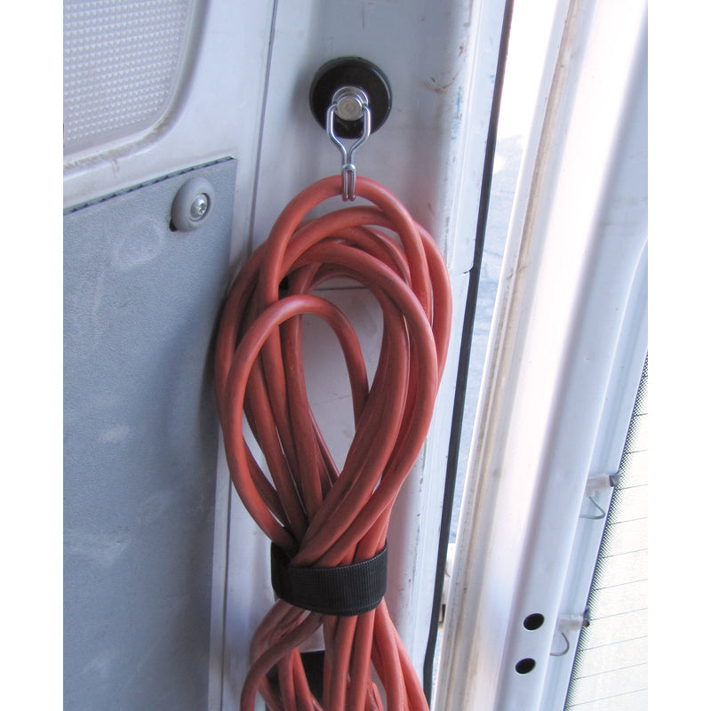 Magnet Source .29 in. L X 1.5 in. W Black Rotating Magnetic Hook 65 lb. pull