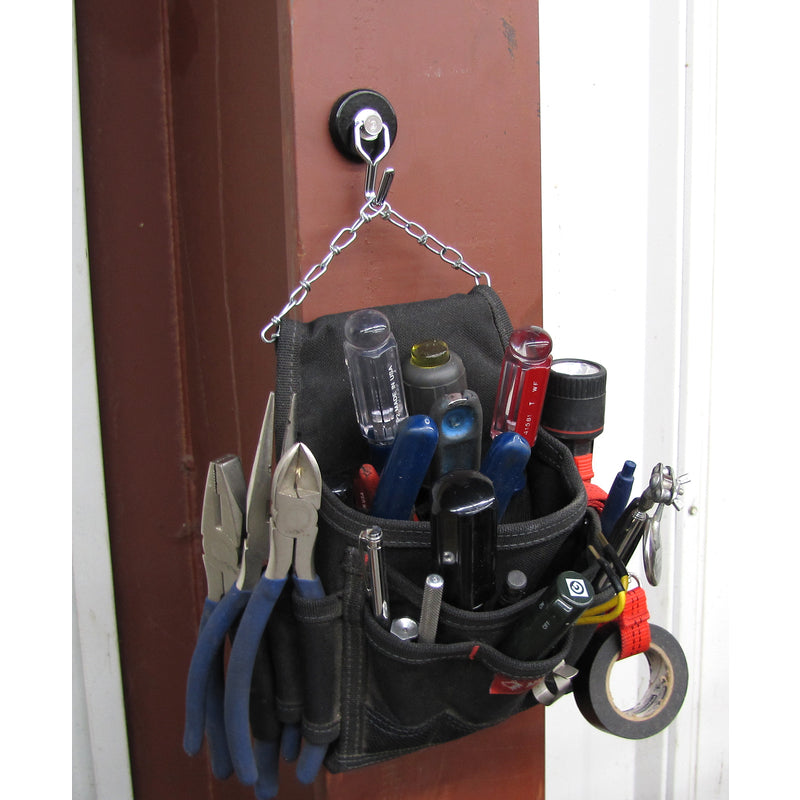 Magnet Source .29 in. L X 1.5 in. W Black Rotating Magnetic Hook 65 lb. pull
