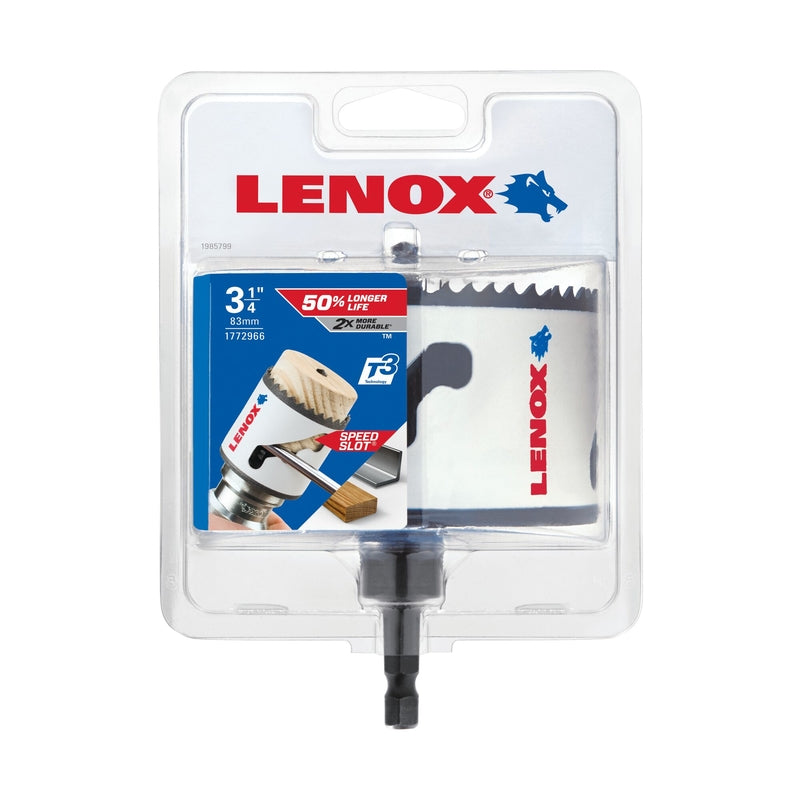 LENOX Speed Slot 3-1/4 in. Bi-Metal 1.5 in. L Hole Saw Arbor Included