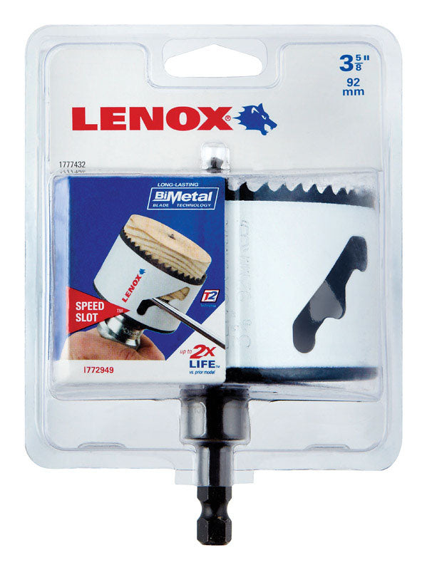 LENOX Speed Slot 3-5/8 in. Bi-Metal 1.5 in. L Hole Saw Arbor Included