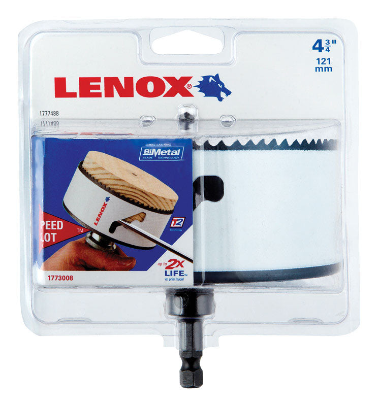 LENOX Speed Slot 4-3/4 in. Bi-Metal 1.5 in. L Hole Saw Arbor Included