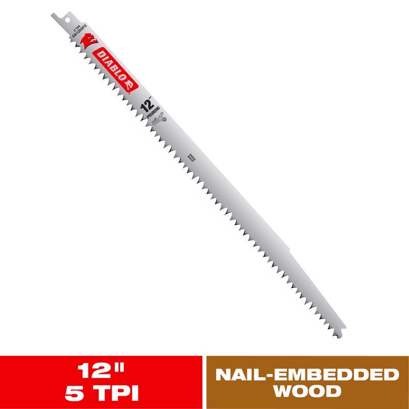 Diablo 12 in. Bi-Metal Pruning Reciprocating Saw Blade 5 TPI