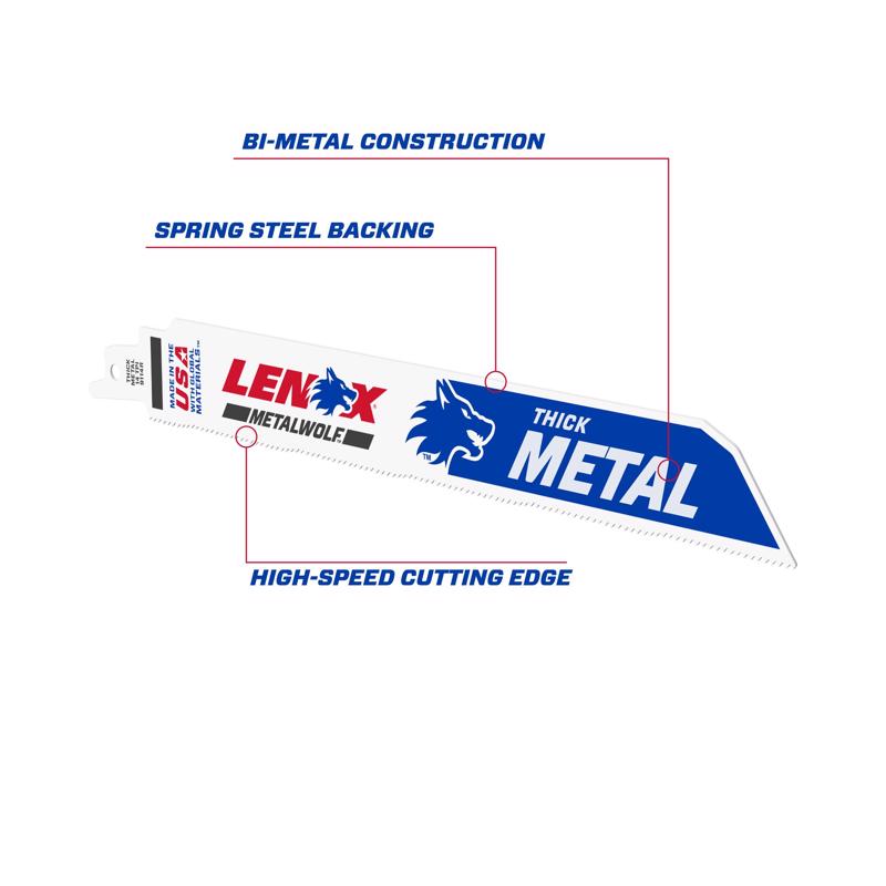 Lenox METALWOLF 9 in. Bi-Metal WAVE EDGE Reciprocating Saw Blade 14 TPI 2 pk