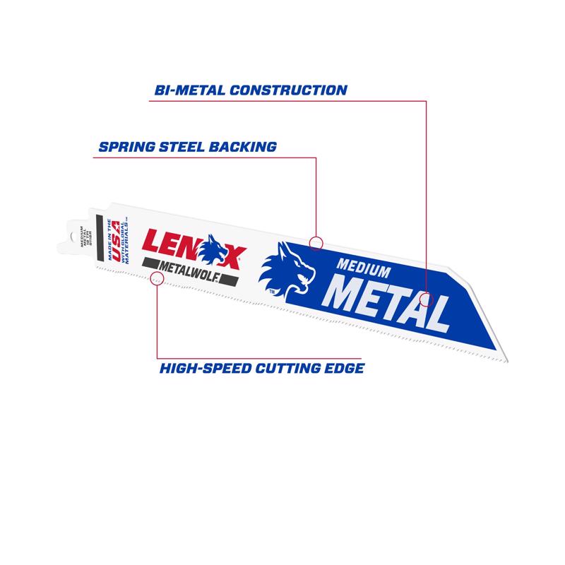 Lenox METALWOLF 9 in. Bi-Metal WAVE EDGE Reciprocating Saw Blade 18 TPI 2 pk