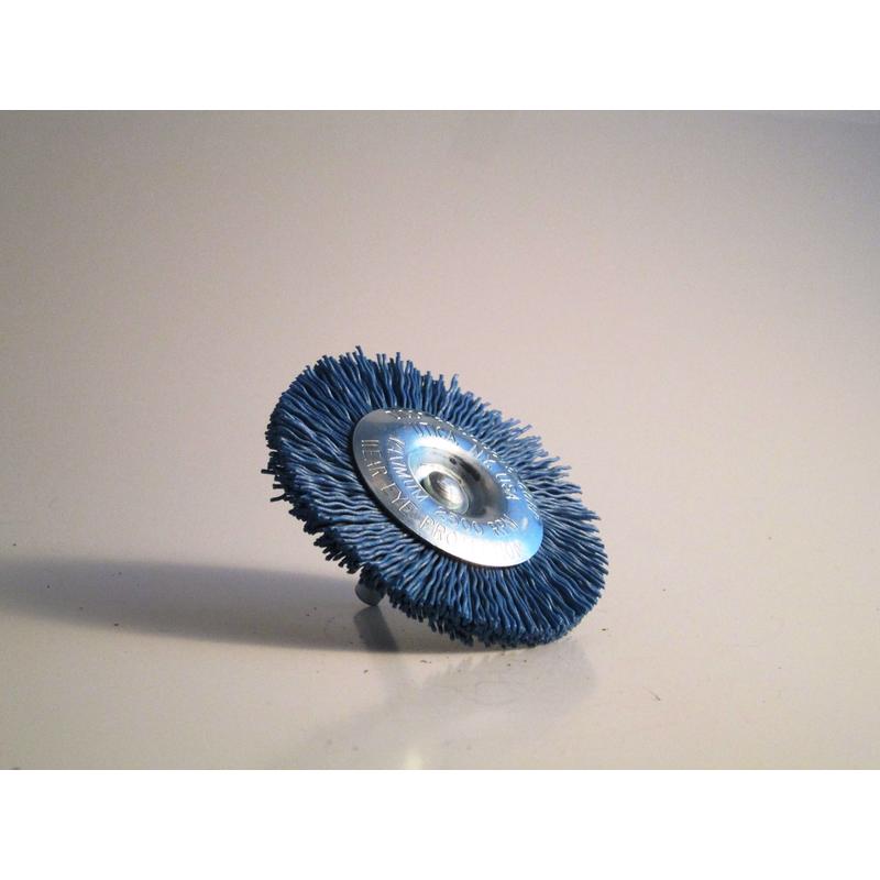 Dico Nyalox 3 in. Fine Crimped Mandrel Mounted Wheel Brush Nylon 2500 rpm