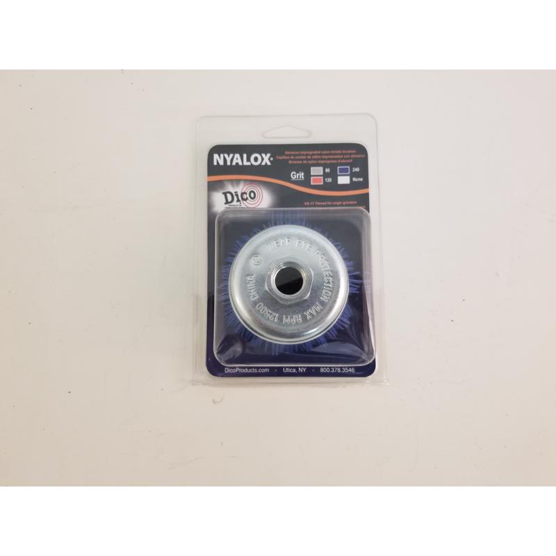 Dico Nyalox 2.5 in. D X 1/4 in. X 1/4 in. D Crimped Nylon Mandrel Mounted Cup Brush 4500 rpm