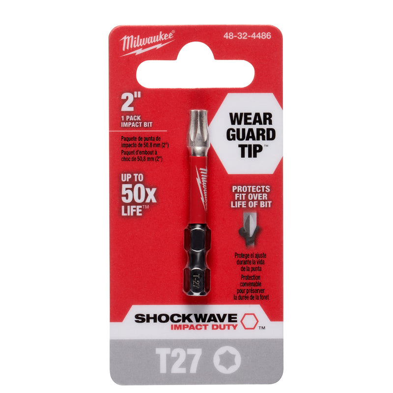 Milwaukee Shockwave Torx T27 X 2 in. L Screwdriver Bit Steel