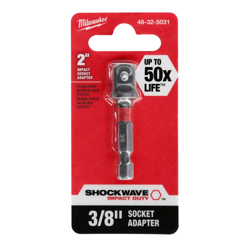 Milwaukee Shockwave Square 3/8 in. X 2 in. L Socket Adapter Steel