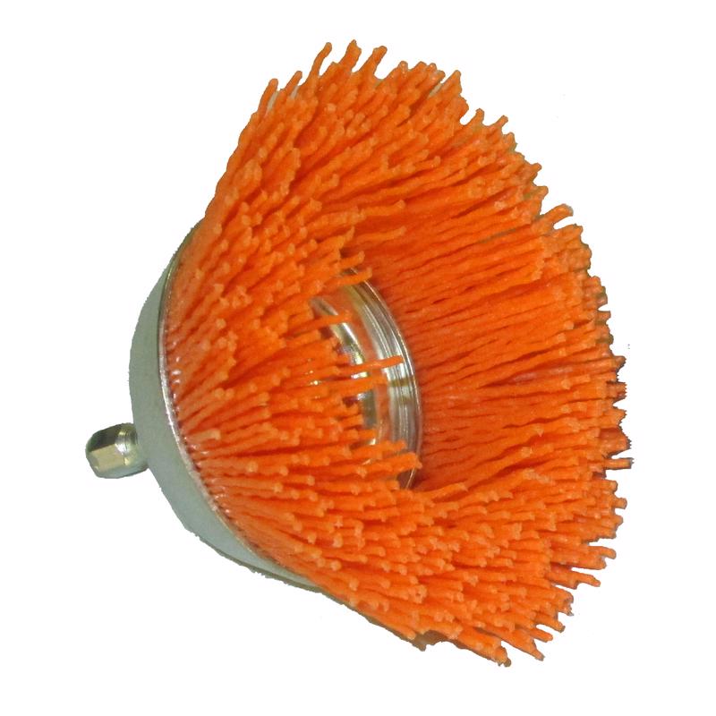 Dico Nyalox 2.5 in. D X 1/4 in. X 1/4 in. D Crimped Nylon Mandrel Mounted Cup Brush 4500 rpm