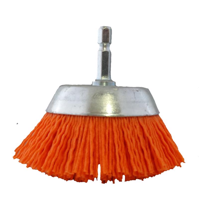 Dico Nyalox 2.5 in. D X 1/4 in. X 1/4 in. D Crimped Nylon Mandrel Mounted Cup Brush 4500 rpm