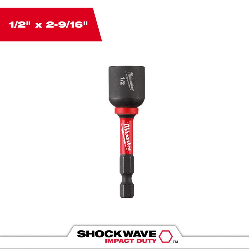 Milwaukee Shockwave 1/2 in. drive X 2-9/16 in. L Heat-Treated Steel Nut Driver