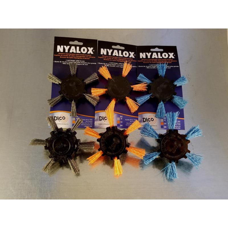 Dico Nyalox 4 in. D X 1/4 in. Aluminum Oxide Wheel Brush Mandrel Mounted Flap Brush 240 Grit