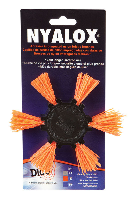 Dico Nyalox 4 in. D X 1/4 in. Aluminum Oxide Wheel Brush Mandrel Mounted Flap Brush 120 Grit