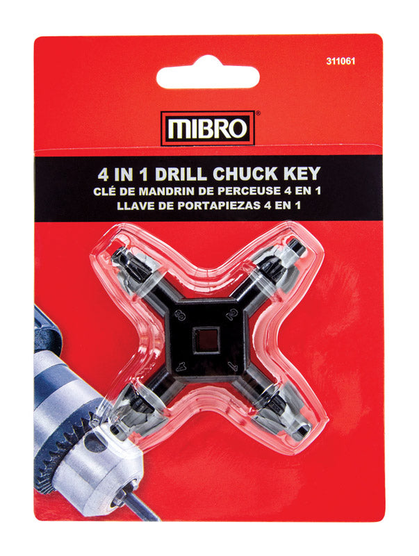 MIBRO 1/4 to 1/2 in. 4-In-1 Drill Chuck Key Hardened Steel