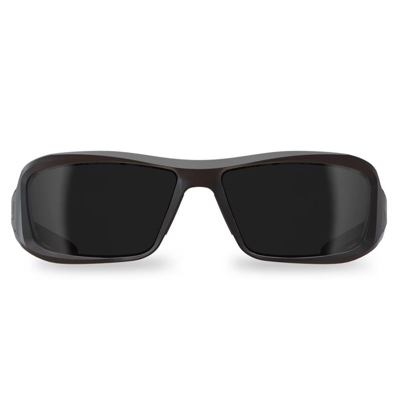 Edge Eyewear Brazeau Anti-Fog Wraparound Safety Glasses Smoke Lens Black Frame