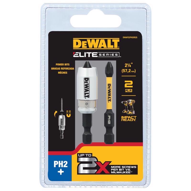 DeWalt ELITE SERIES Phillips 2-1/4 in. L #2 Screwdriver Bit Steel 3 pc