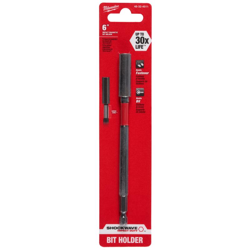 Milwaukee Shockwave Hex 1/4 in. X 6 in. L Screwdriver Bit Holder Steel