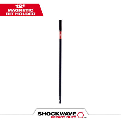 Milwaukee Shockwave Hex 1/4 in. X 12 in. L Screwdriver Bit Holder Steel