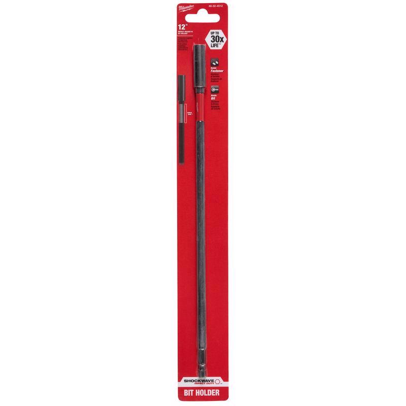 Milwaukee Shockwave Hex 1/4 in. X 12 in. L Screwdriver Bit Holder Steel