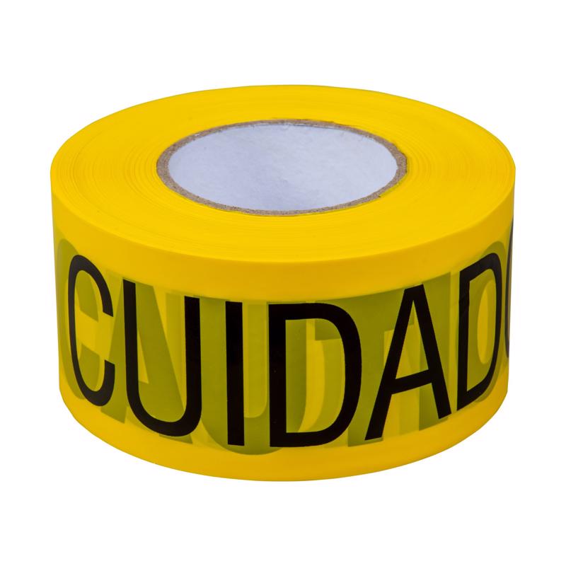 C.H. Hanson 1000 ft. L X 3 in. W Plastic Caution Cuidado Bilingual Barricade Tape Yellow