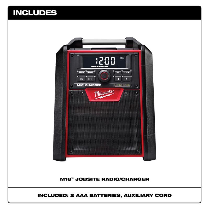 Milwaukee M18 18 V Worksite Radio and Charger