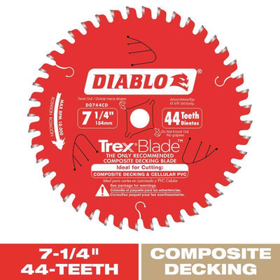 Diablo TrexBlade 7-1/4 in. D X 5/8 in. TiCo Hi-Density Carbide Circular Saw Blade 44 teeth
