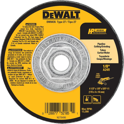 DeWalt High Performance 4-1/2 in. D X 5/8 in. Metal Grinding Wheel DW8435