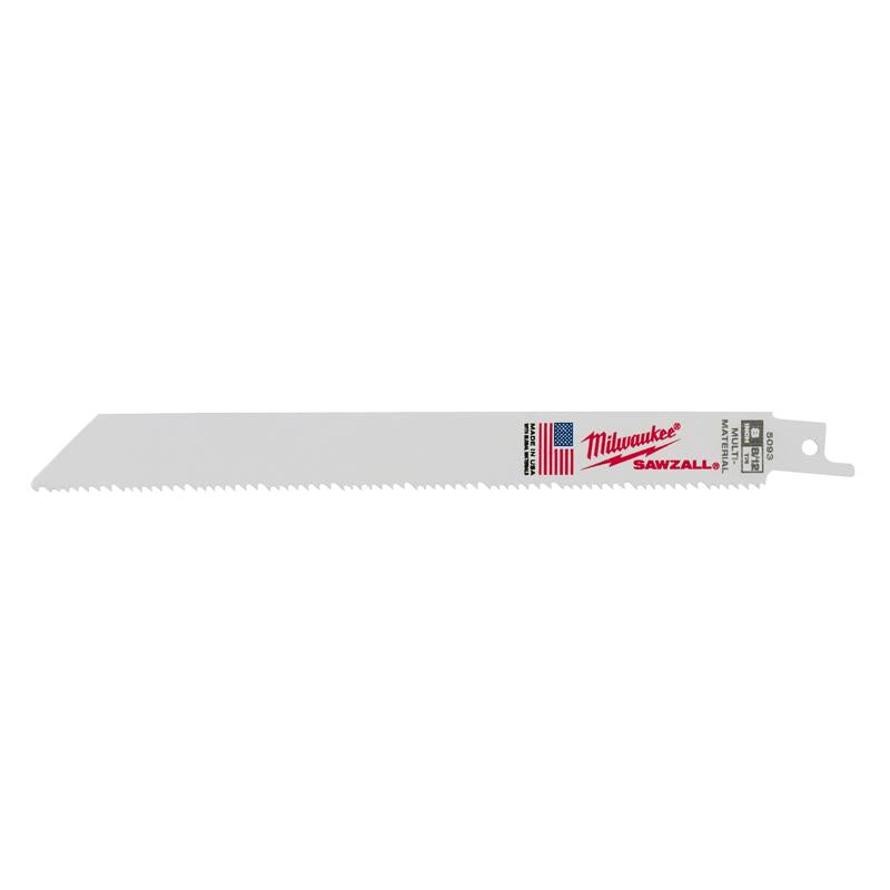 Milwaukee Sawzall 8 in. Bi-Metal Thin Kerf Reciprocating Saw Blade 8/12 TPI
