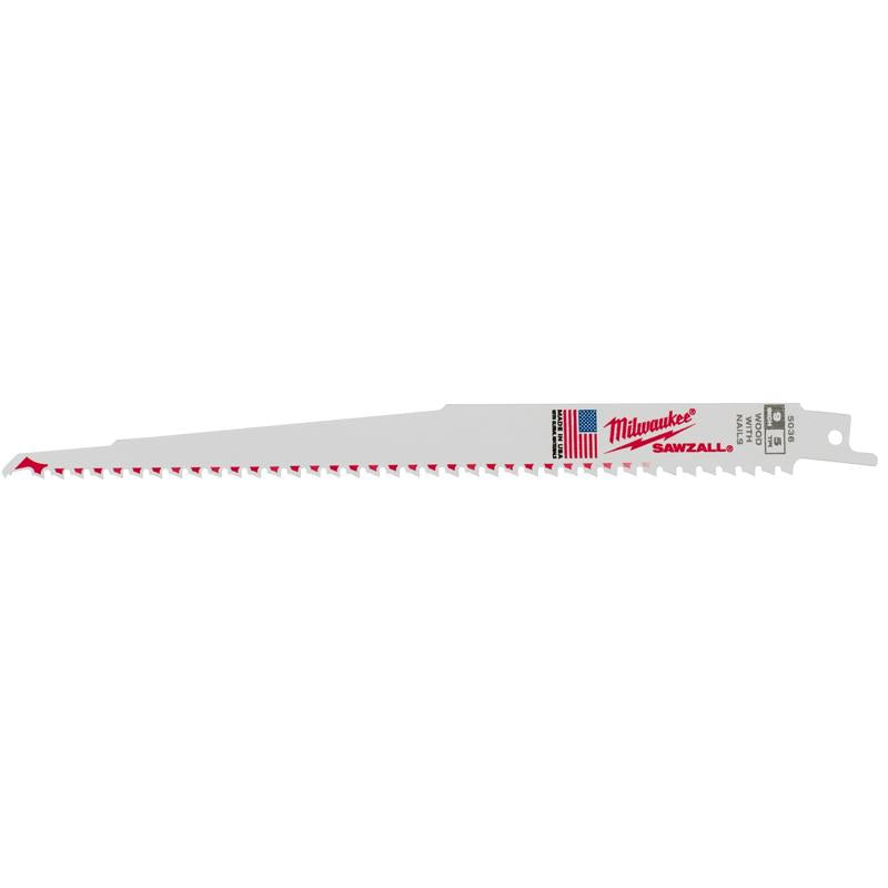Milwaukee Sawzall 9 in. Bi-Metal Thin Kerf Reciprocating Saw Blade 5 TPI