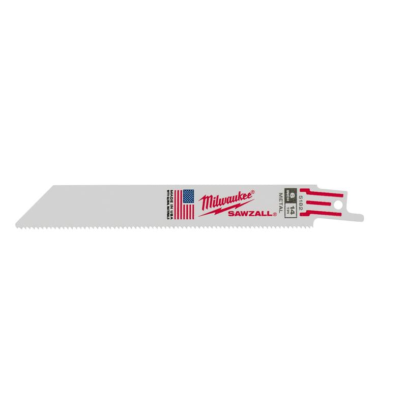 Milwaukee Sawzall 6 in. Bi-Metal Reciprocating Saw Blade 14 TPI