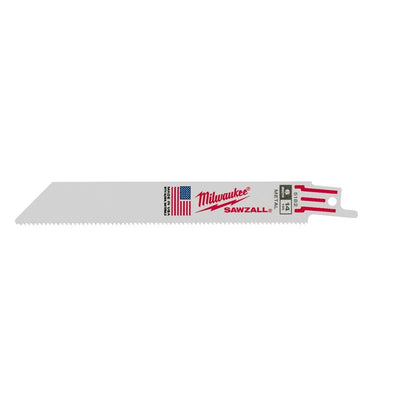 Milwaukee Sawzall 6 in. Bi-Metal Reciprocating Saw Blade 14 TPI