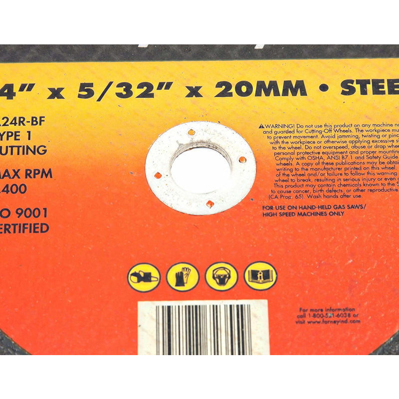 Forney 14 in. D X 20 mm Aluminum Oxide Metal Cutting Wheel