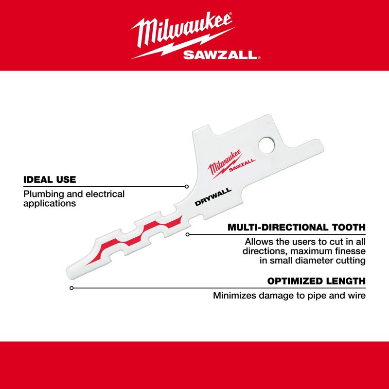 Milwaukee SawAzall 2-1/2 in. Bi-Metal Snub Reciprocating Saw Blade 5 TPI
