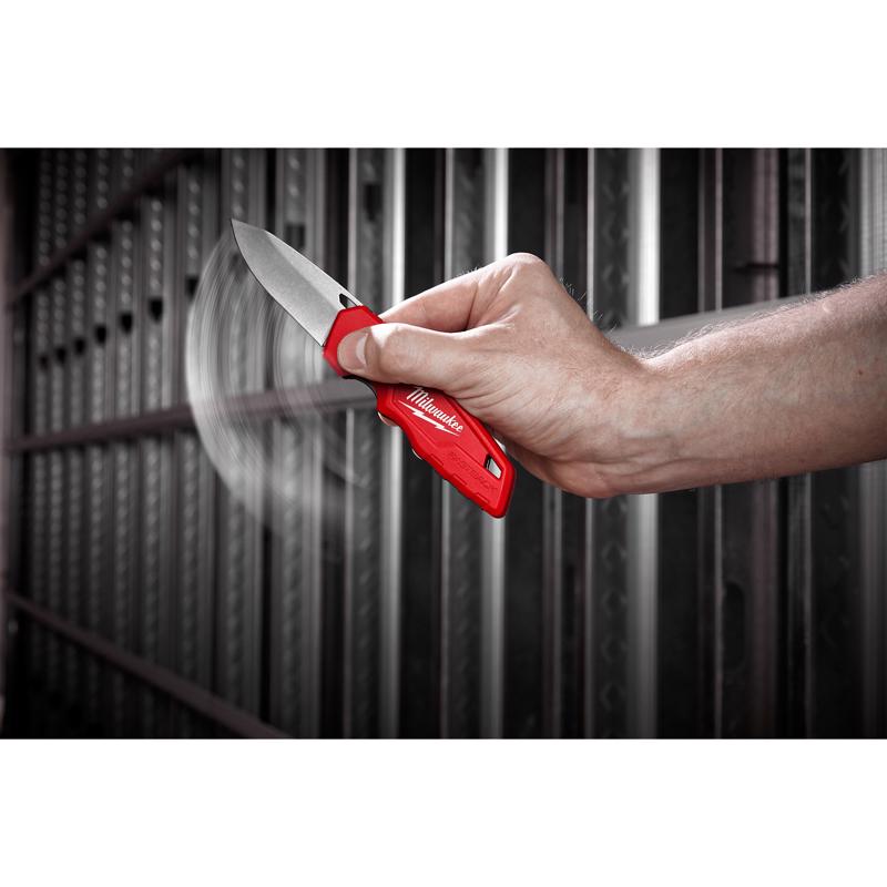 Milwaukee Fastback 7.5 in. Press and Flip Folding Pocket Knife Red