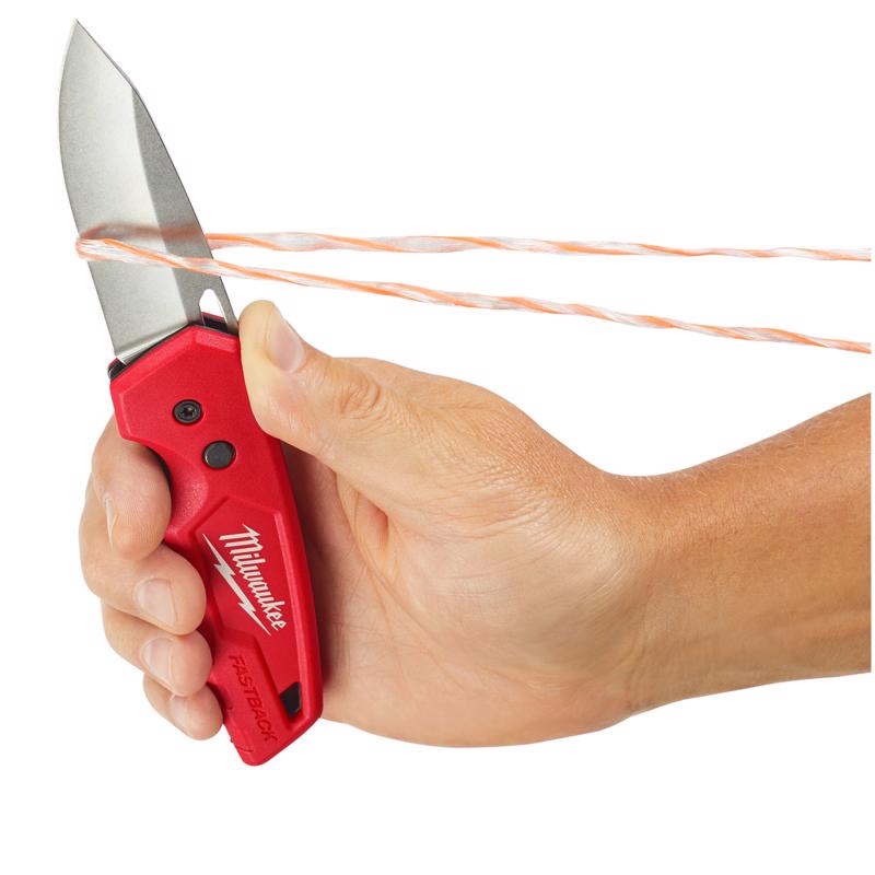 Milwaukee Fastback 7.5 in. Press and Flip Folding Pocket Knife Red