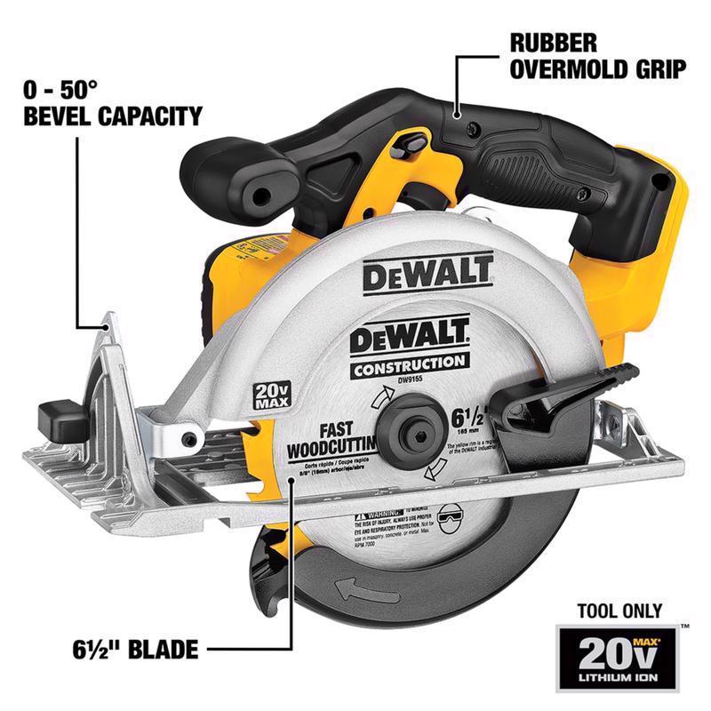 DeWalt 20V MAX 6-1/2 in. Cordless Brushed Circular Saw Kit (Battery & Charger)