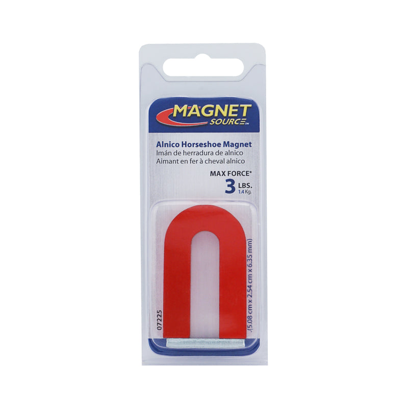 Magnet Source 2.375 in. L X 1.187 in. W Red Horseshoe Magnet 3 lb. pull