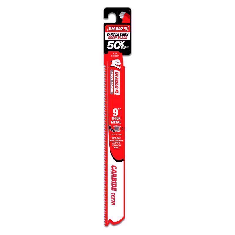Diablo Steel Demon 9 in. Carbide Thick Metal Reciprocating Saw Blade 8 TPI