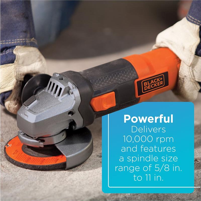 Black+Decker 6 amps Corded 4-1/2 in. Angle Grinder Tool Only
