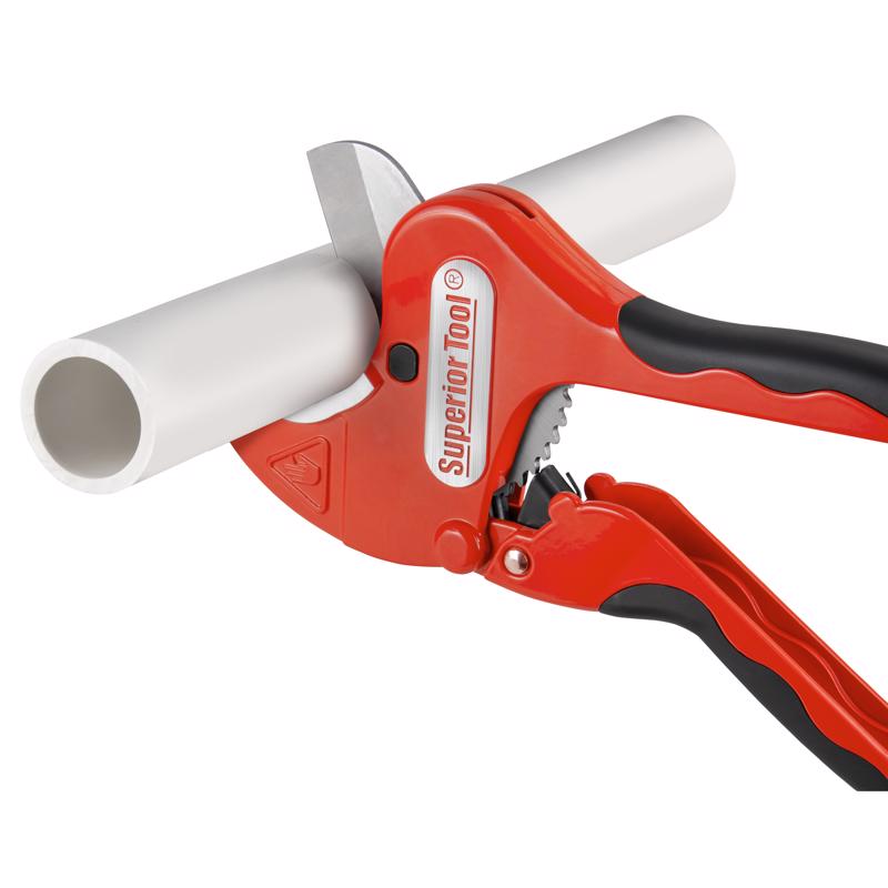 Superior Tool 2-1/2 in. Ratcheting Pipe Cutter 10 in. L Black/Red