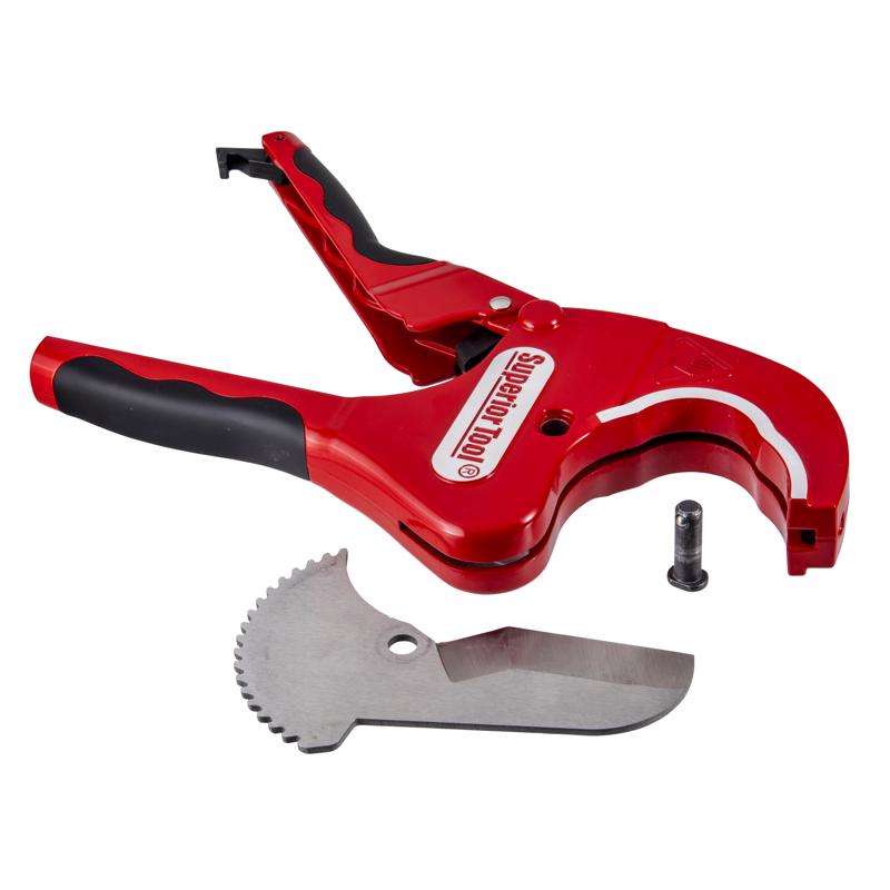 Superior Tool 2-1/2 in. Ratcheting Pipe Cutter 10 in. L Black/Red