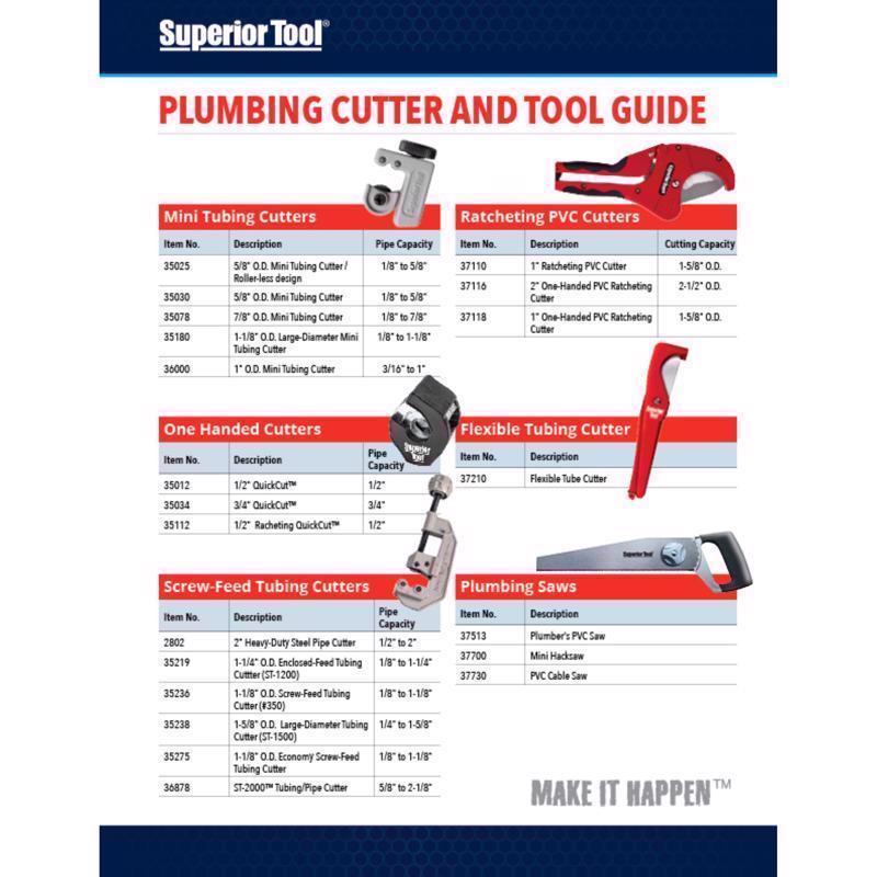 Superior Tool 2-1/2 in. Ratcheting Pipe Cutter 10 in. L Black/Red