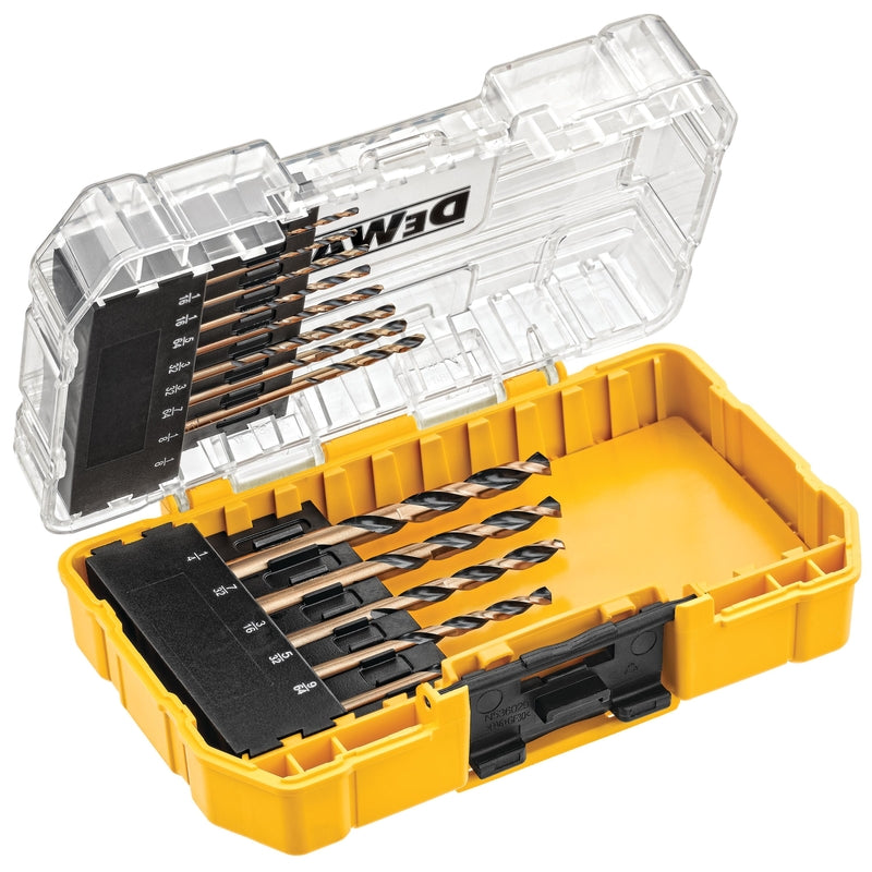 DeWalt Black & Gold High Speed Steel Split Point Drill Bit Set 3-Flat Shank 13 pc