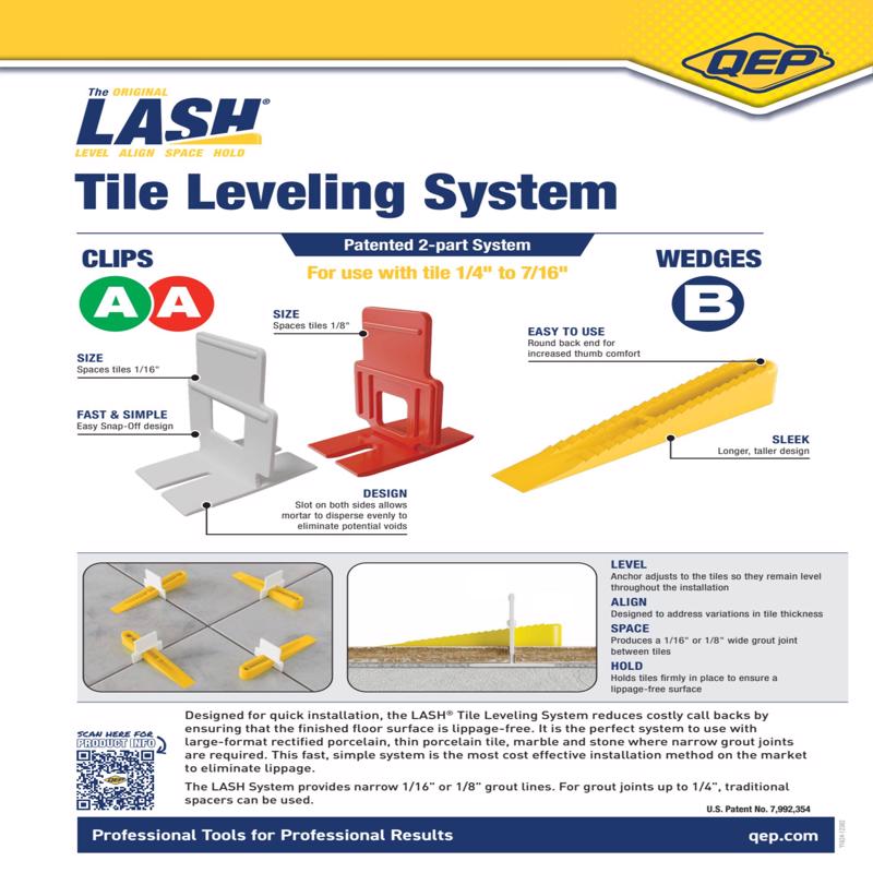QEP Lash 0.4 in. H X 0.4 in. W X 2.3 in. L Plastic Tile Leveling Wedge 100 pk