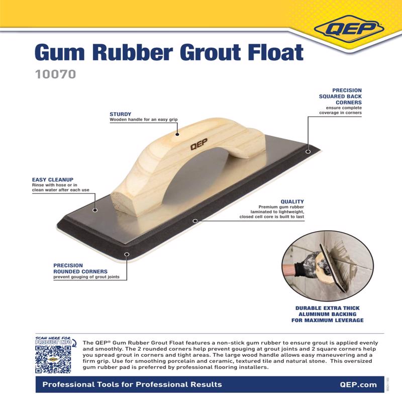 QEP 4 in. W X 9-1/2 in. L Rubber Grout Float Smooth