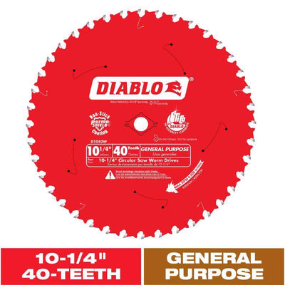 Diablo 10-1/4 in. D X 5/8 in. TiCo Hi-Density Carbide Circular Saw Blade 40 teeth
