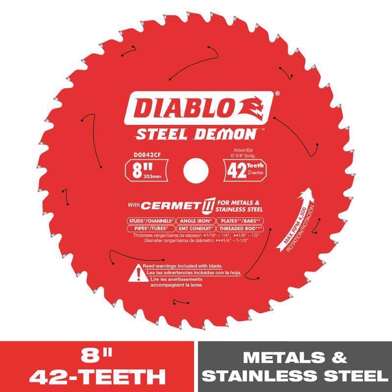 Diablo Steel Demon 8 in. D X 5/8 in. Cermet Metal Saw Blade 42 teeth