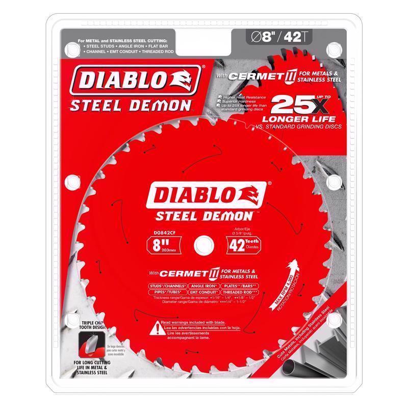 Diablo Steel Demon 8 in. D X 5/8 in. Cermet Metal Saw Blade 42 teeth