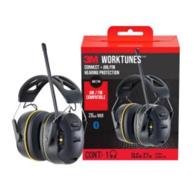3M WorkTunes 24 dB Soft Foam Bluetooth Earplugs/Earphones w/Mic Black 1 pair