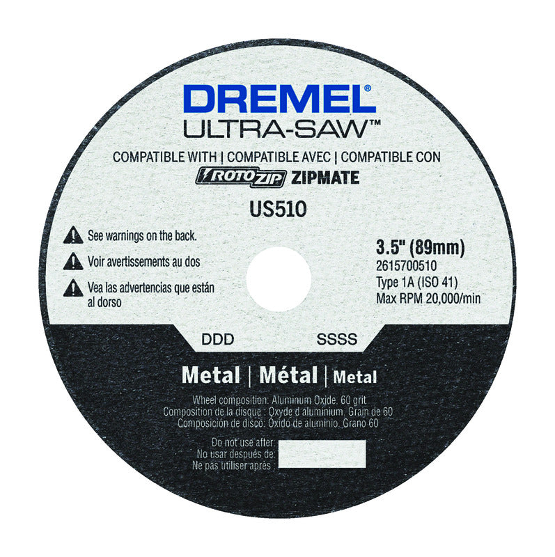 Dremel Ultra-Saw 3-1/2 in. D X 1/2 in. Aluminum Oxide Metal Cutting Wheel